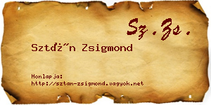 Sztán Zsigmond névjegykártya